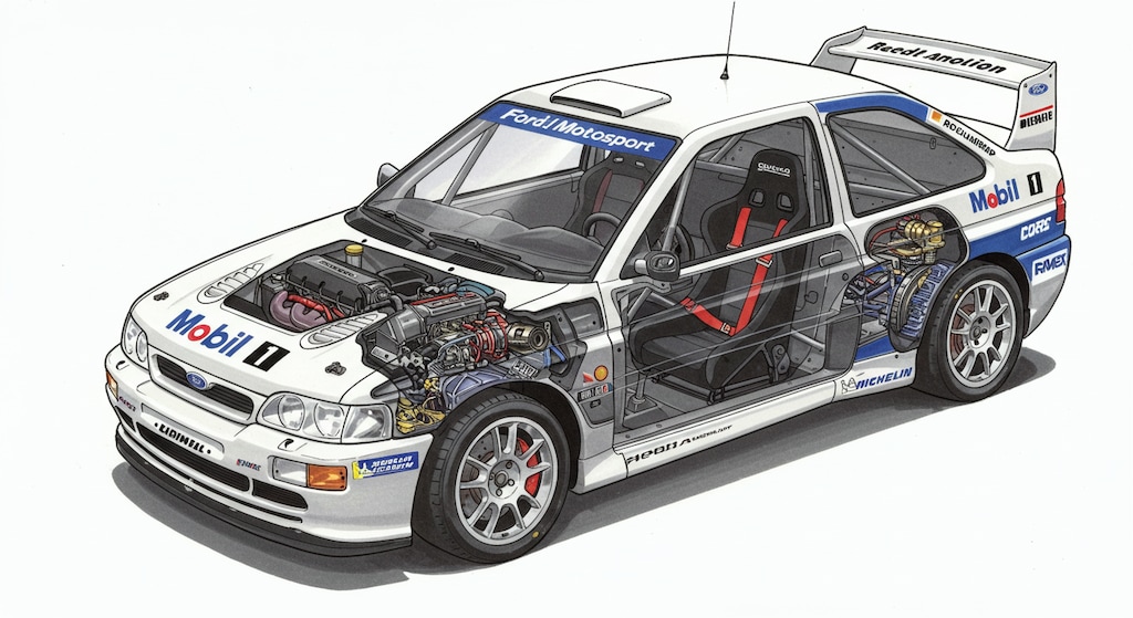 フォードエスコートラリーカー断面