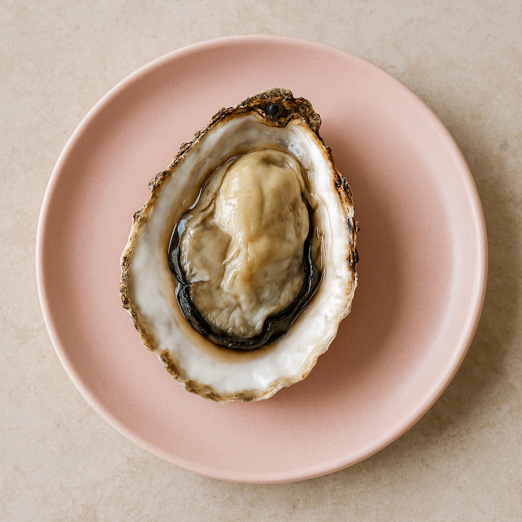 きょうのいっぴん　生牡蠣ともみじおろし　モザイクを添えて