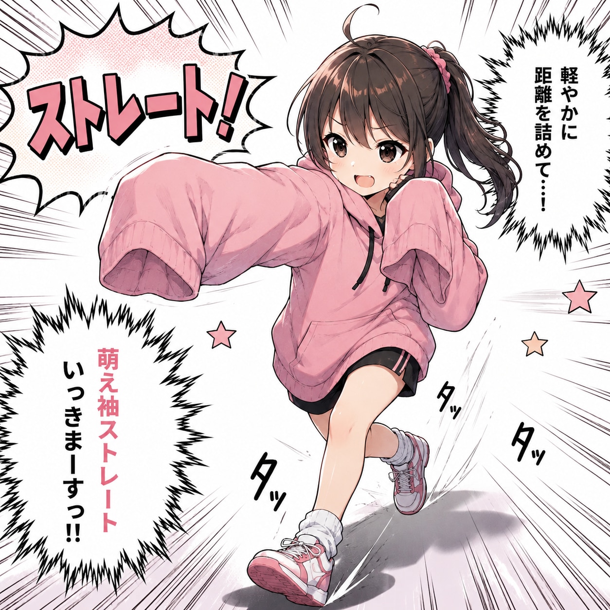 萌え袖ストレート
