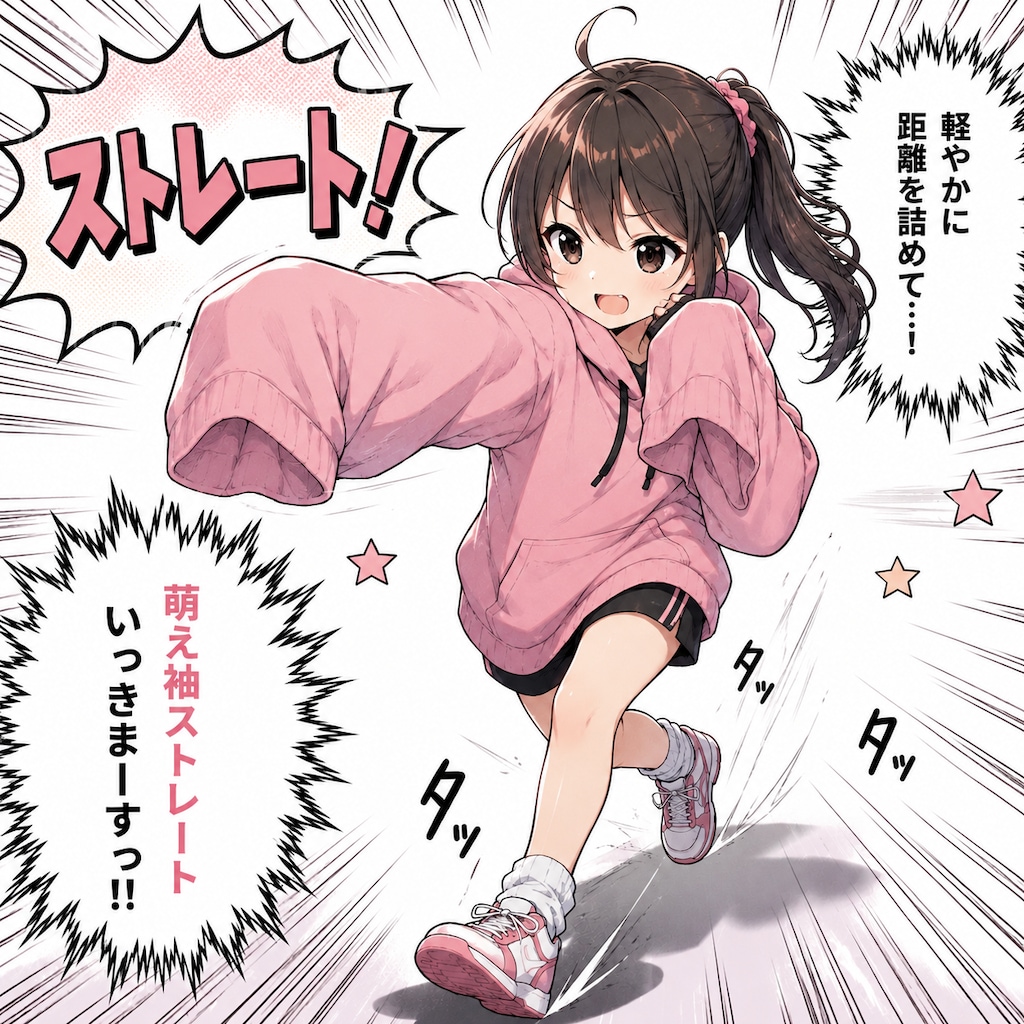 萌え袖ストレート