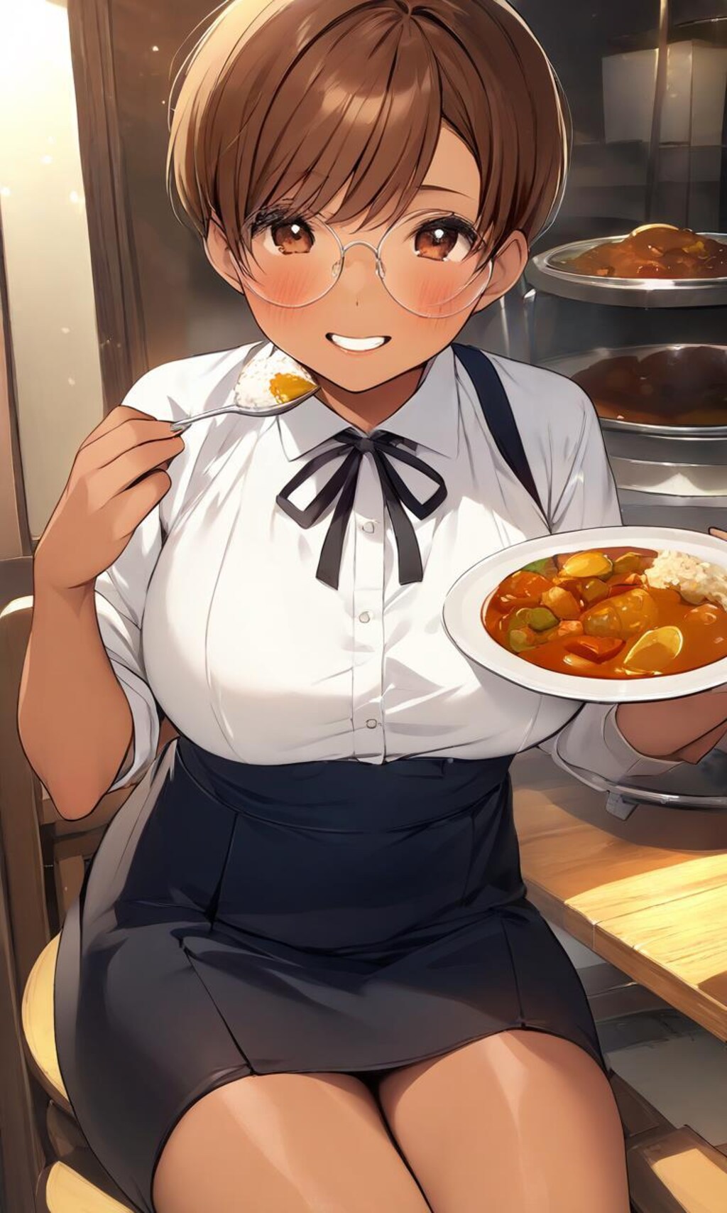 カレー大好き眼鏡っ娘