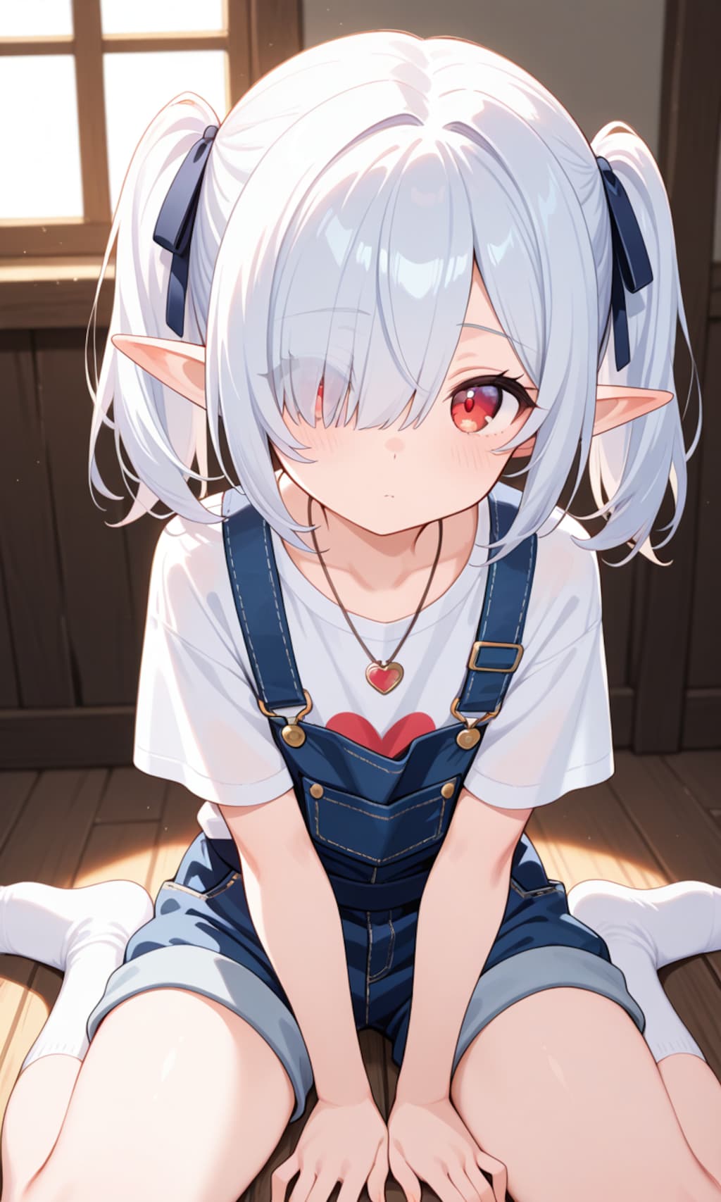 オーバーオールを着るシロネさん