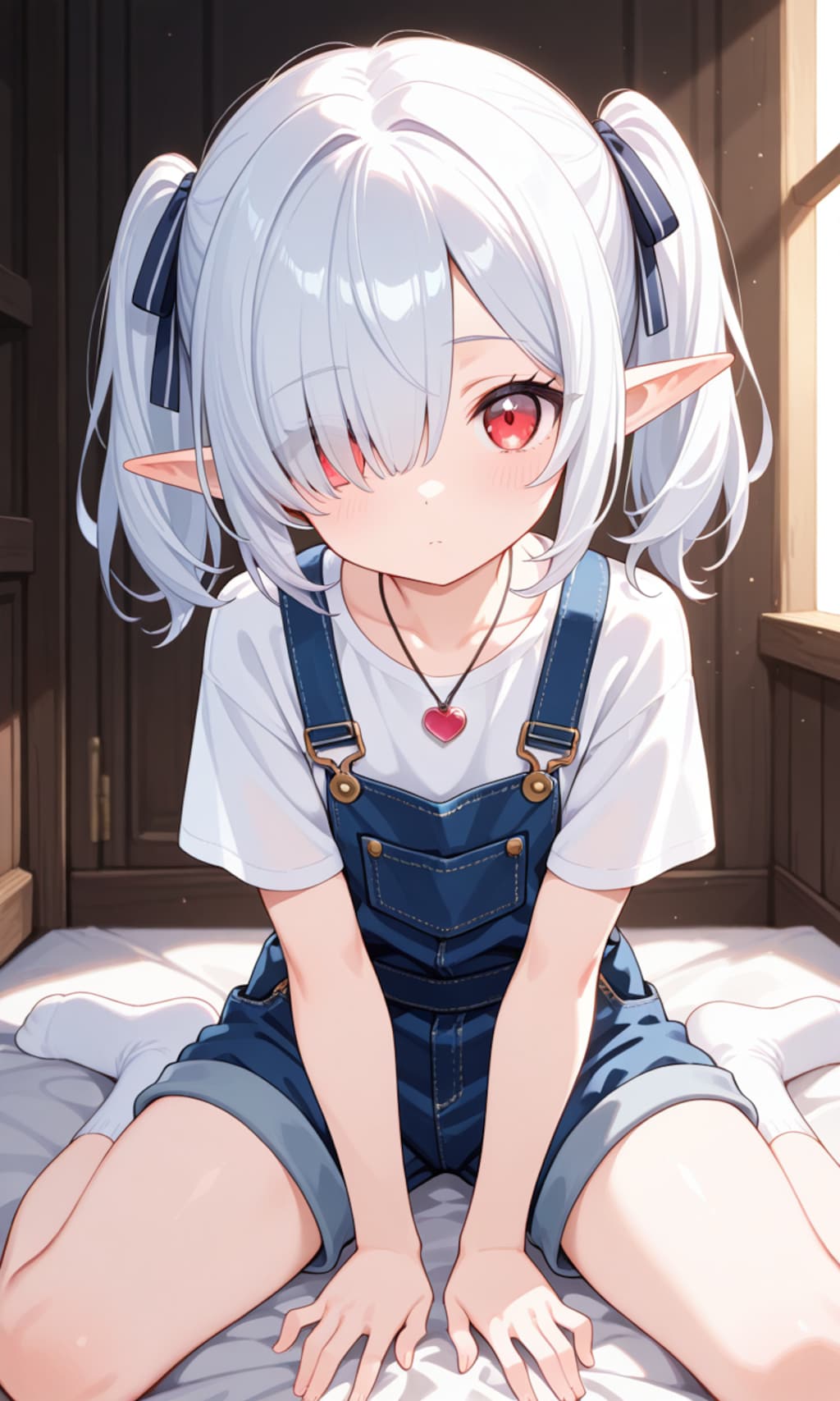 オーバーオールを着るシロネさん