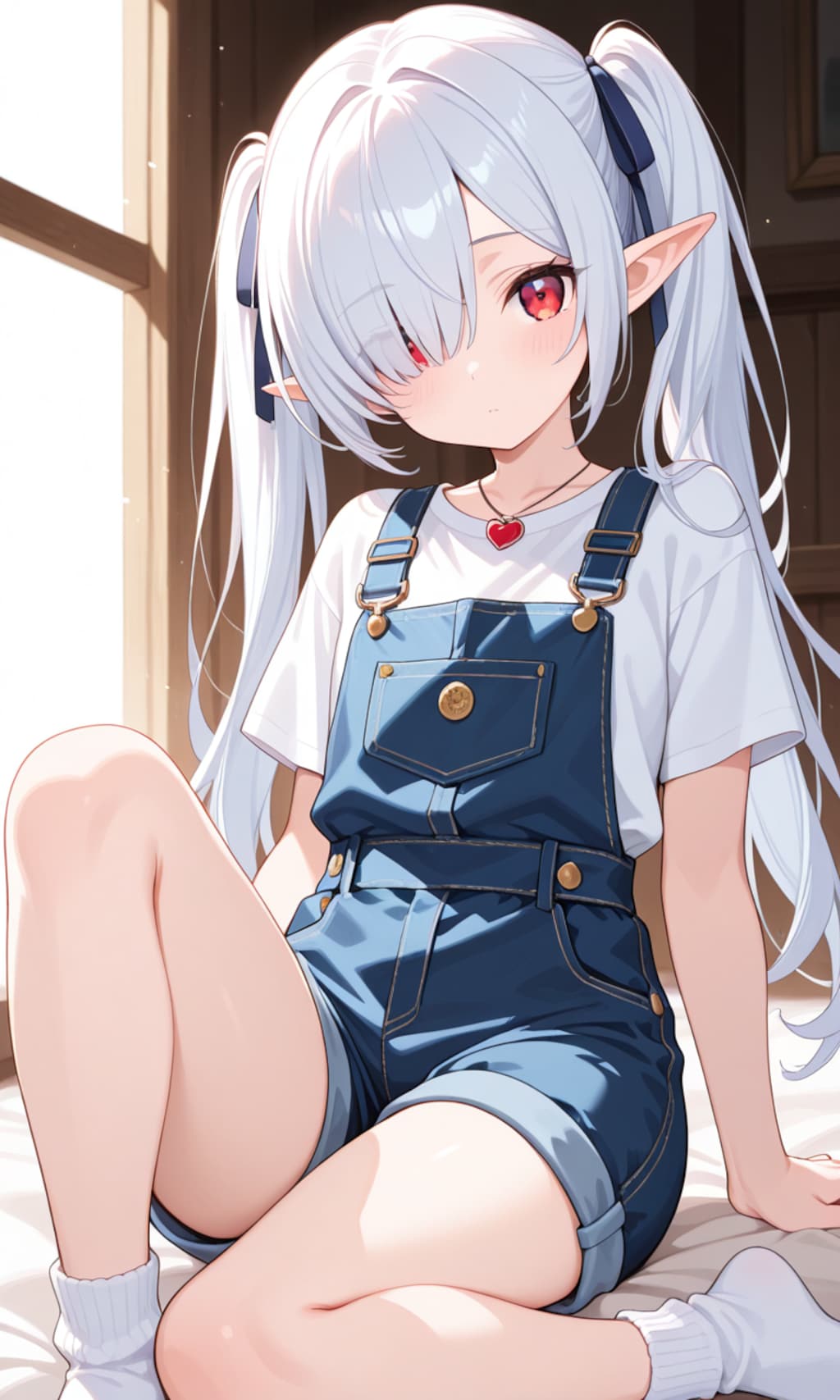 オーバーオールを着るシロネさん