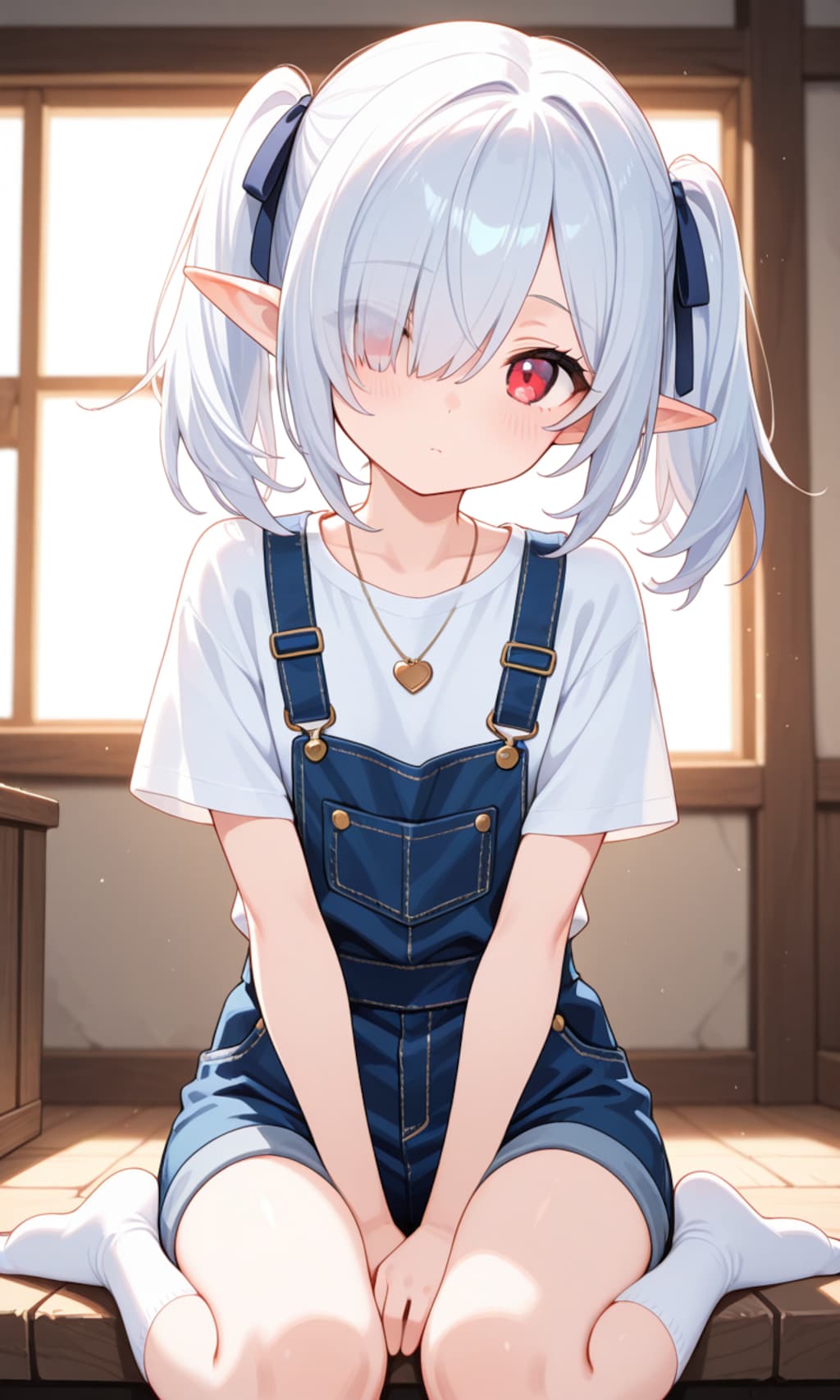 オーバーオールを着るシロネさん