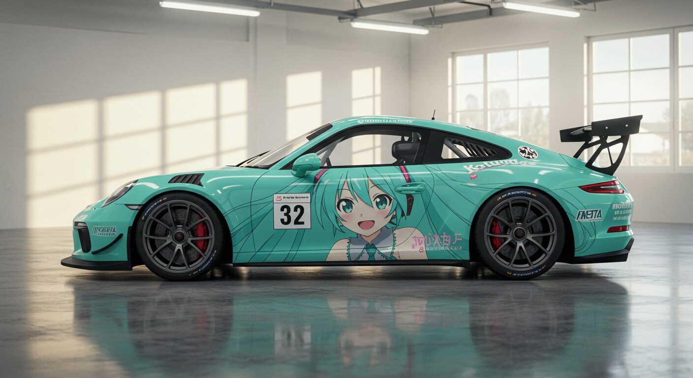 初音ミクカラーポルシェ911 | の人気AIイラスト・グラビア