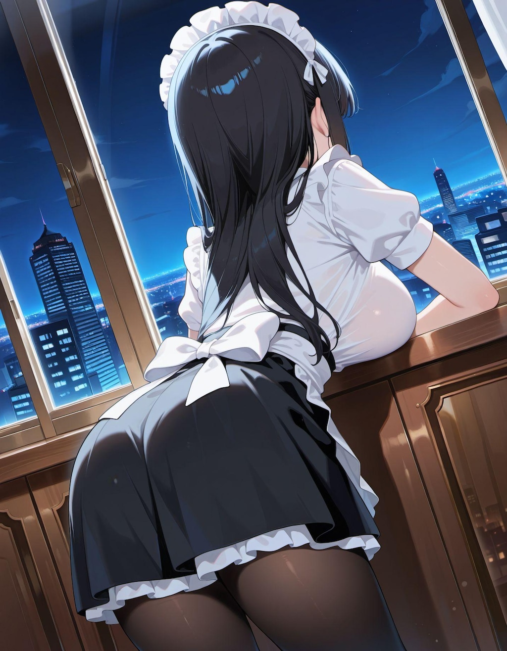 夜景とメイドさん2