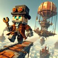 ボクセルゲームなスチームパンク世界の空 6枚目