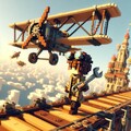 ボクセルゲームなスチームパンク世界の空 3枚目