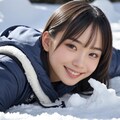 雪と美女 2枚目