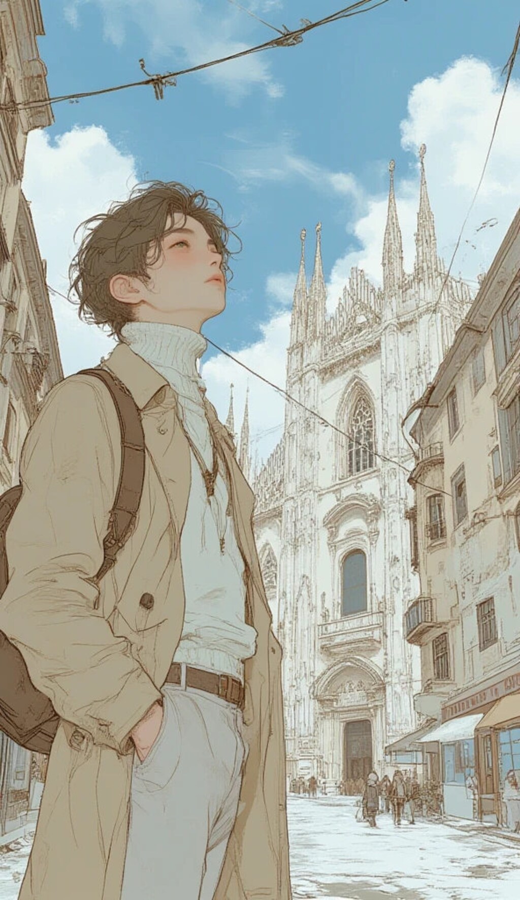 ​【画像生成AI】イタリア・ミラノ×アニメ男子！ファッションと名所を融合させたプロンプトの作り方