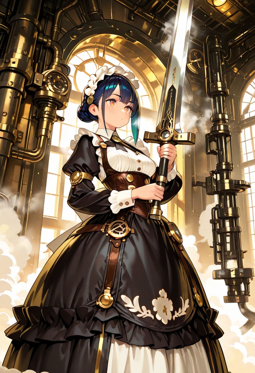 スチームパンク・メイド -Sword- | の人気AIイラスト・グラビア