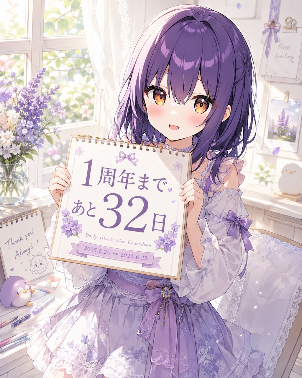 デイリーイラスト1周年カウントダウン