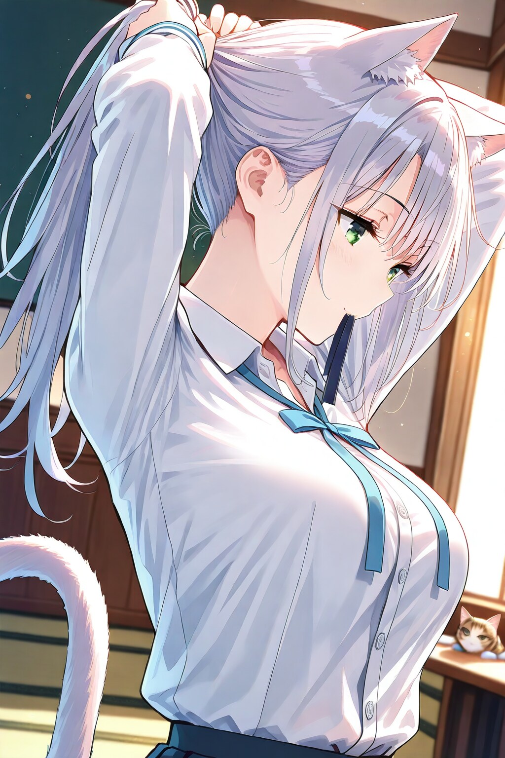んー。ニアが洗面所占領しちゃってるから……