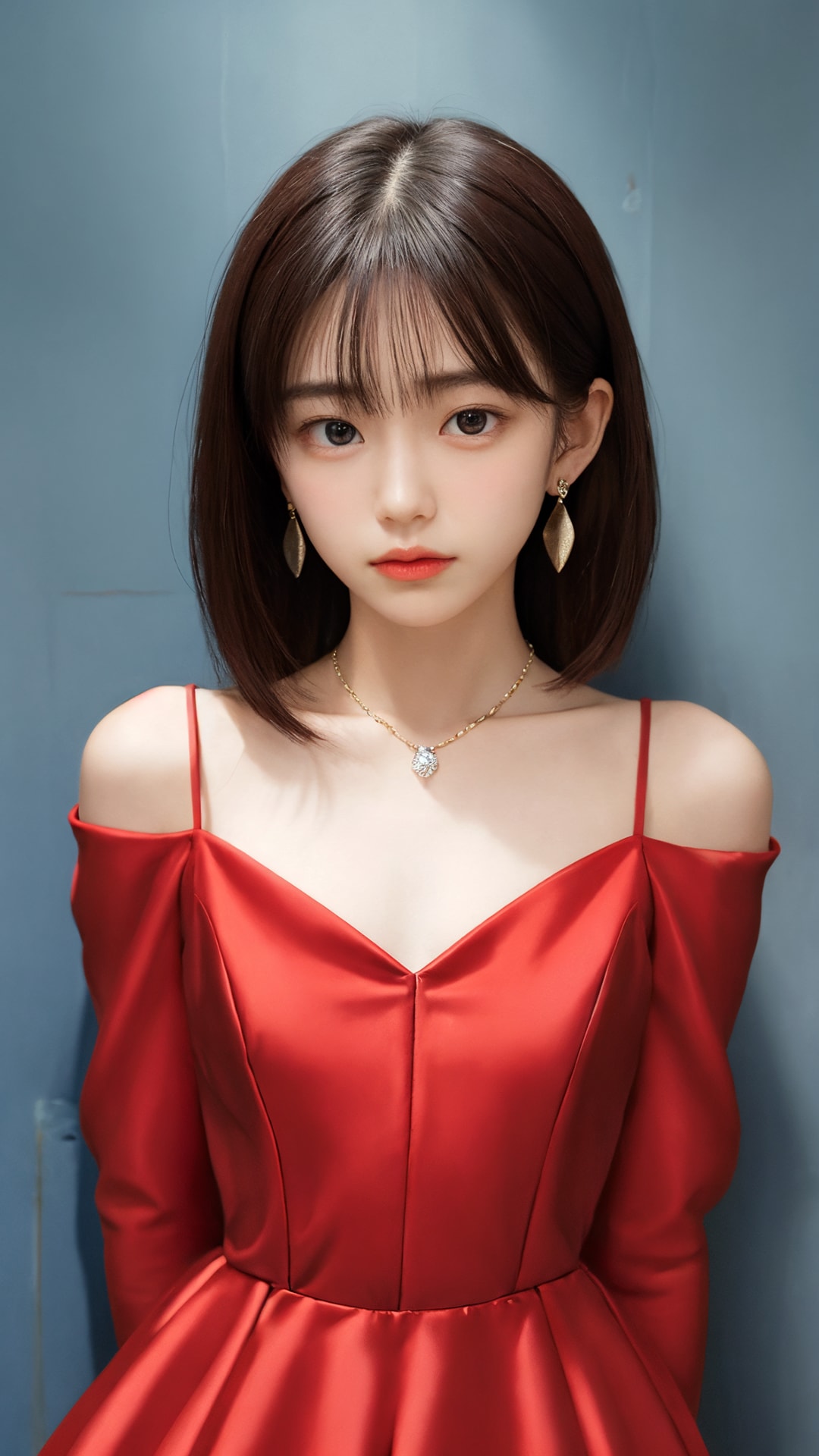 赤ドレス