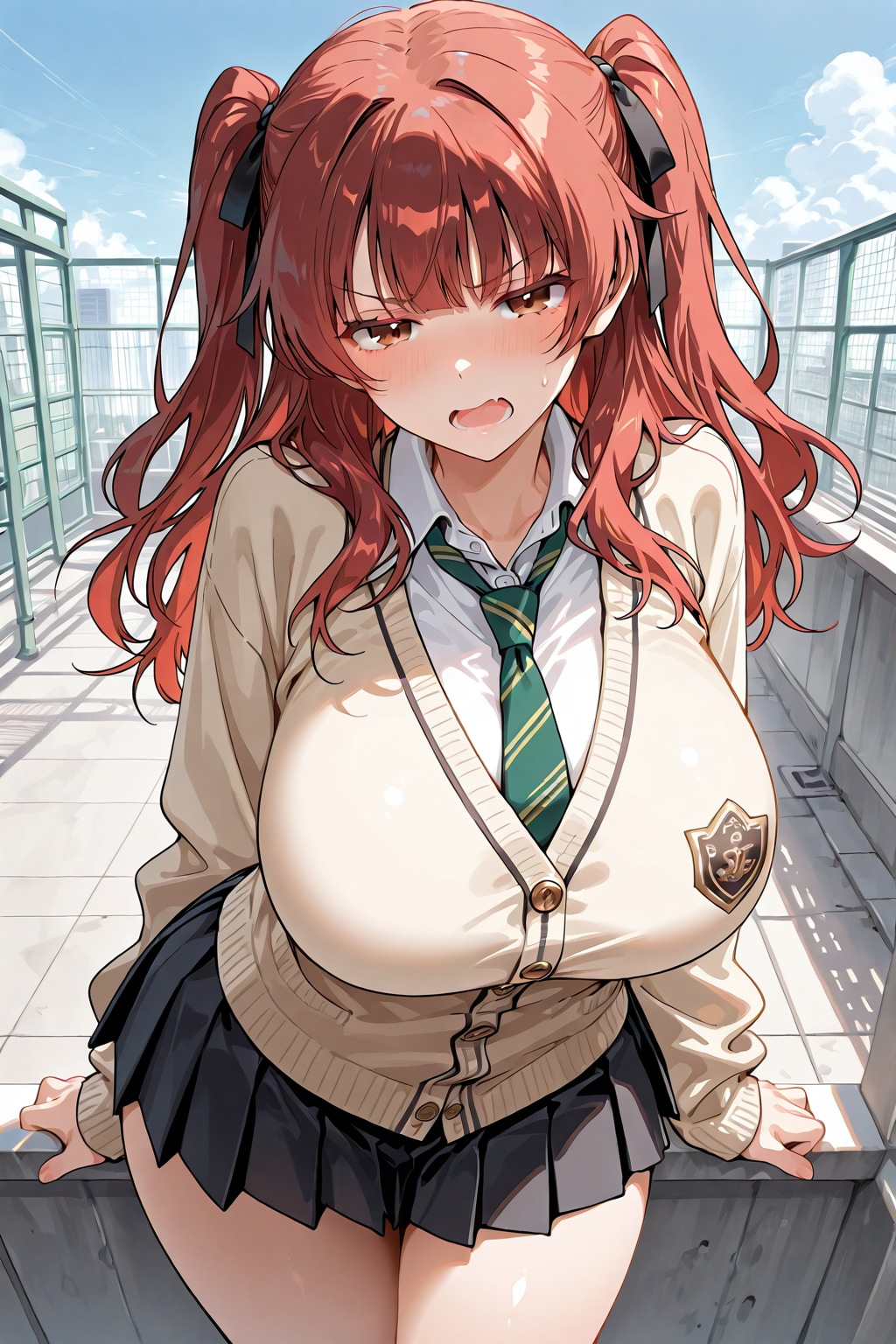 聖寧女学院の制服に袖を通す千尋