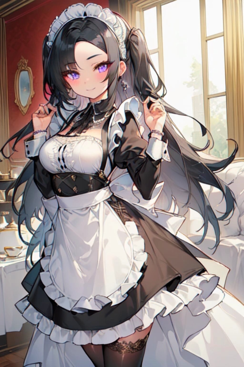 おでこが見えてる、メイドなうちの子♥その1(12枚)