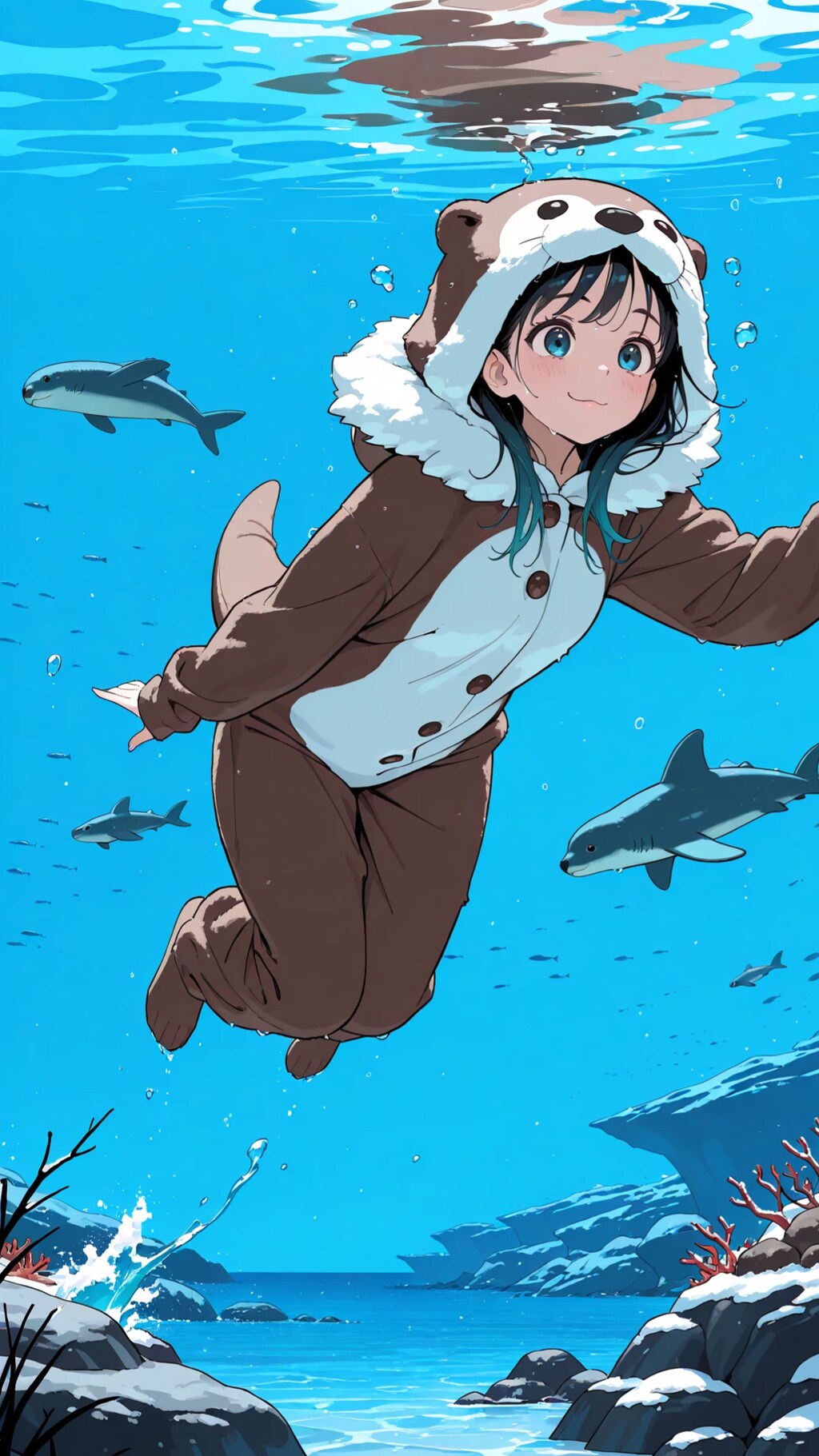 水中詰め合わせ ラッコ娘と真冬の海編