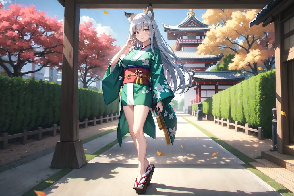 深緑とえんじ色で