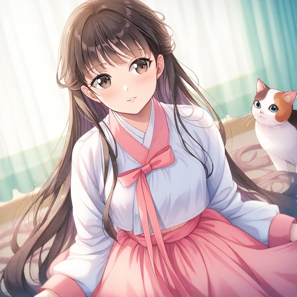 おはよう三毛殿（８）韓服 WAVE | の人気AIイラスト・グラビア