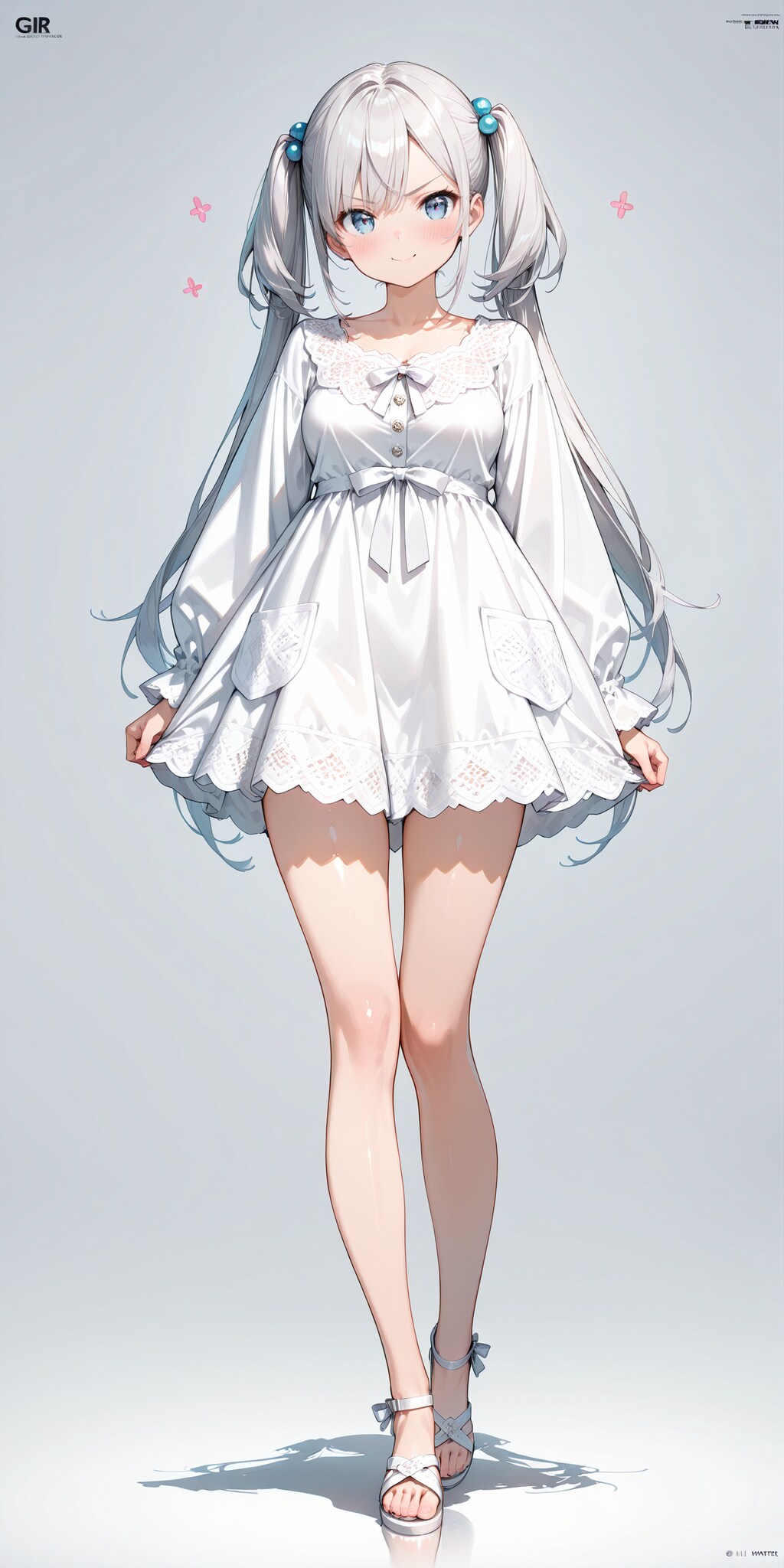 ピンク髪ツインテール (縦長)