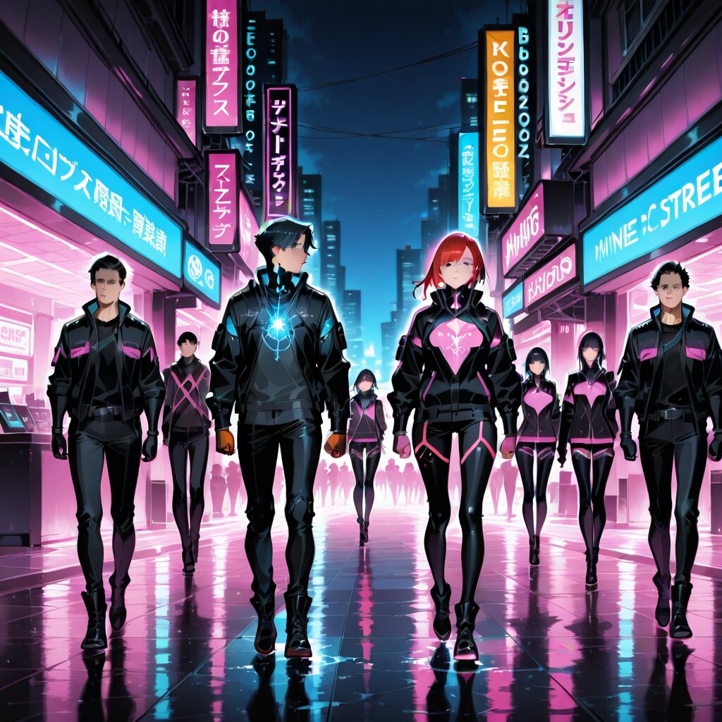 2040年の夜の街並み