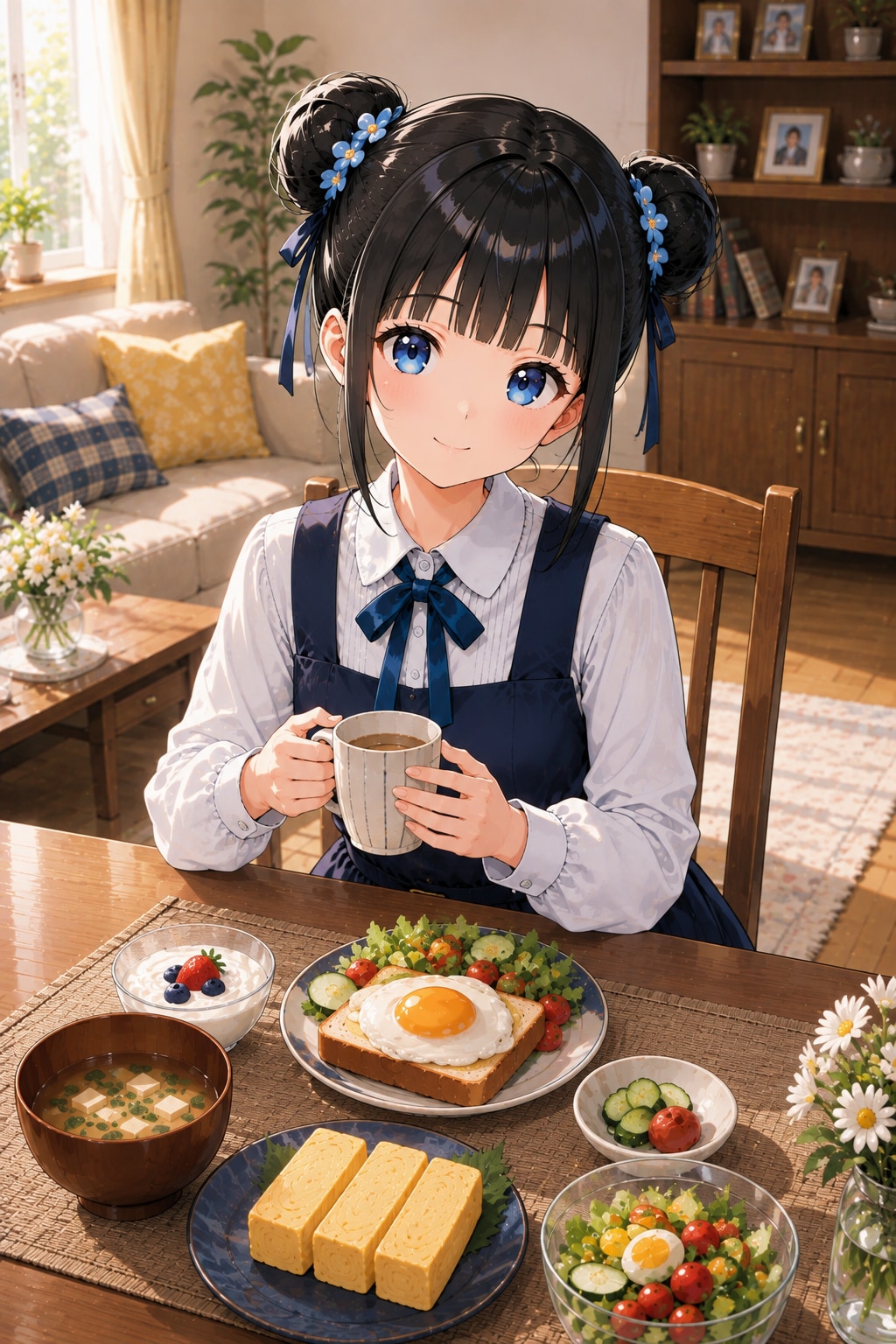 おだんごちゃん🍡✨と朝ごはん🍚✨　9/4 | の人気AIイラスト・グラビア
