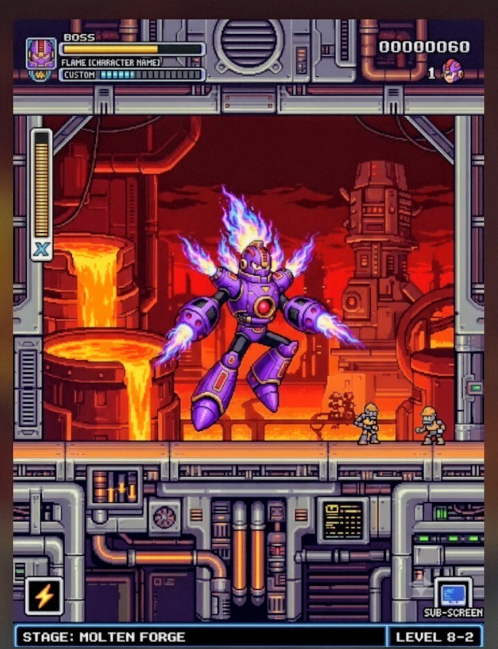 ブレイズマンのステージ画面。