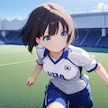サッカーの部活で炎のシュートを放つ美少女 2枚目