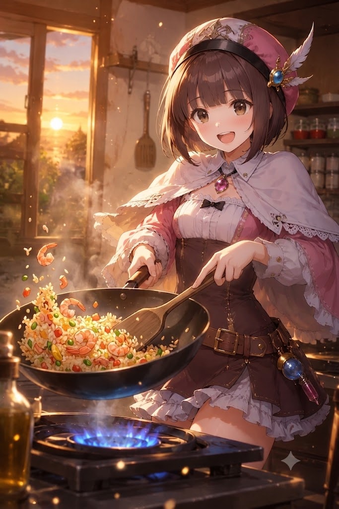 アトリエ主人公コスでチャーハン🩷愛央ちゃん