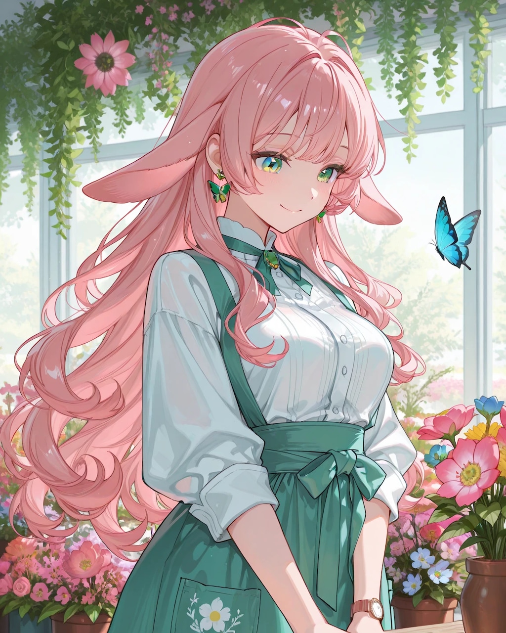 ロップイヤー×花屋さん