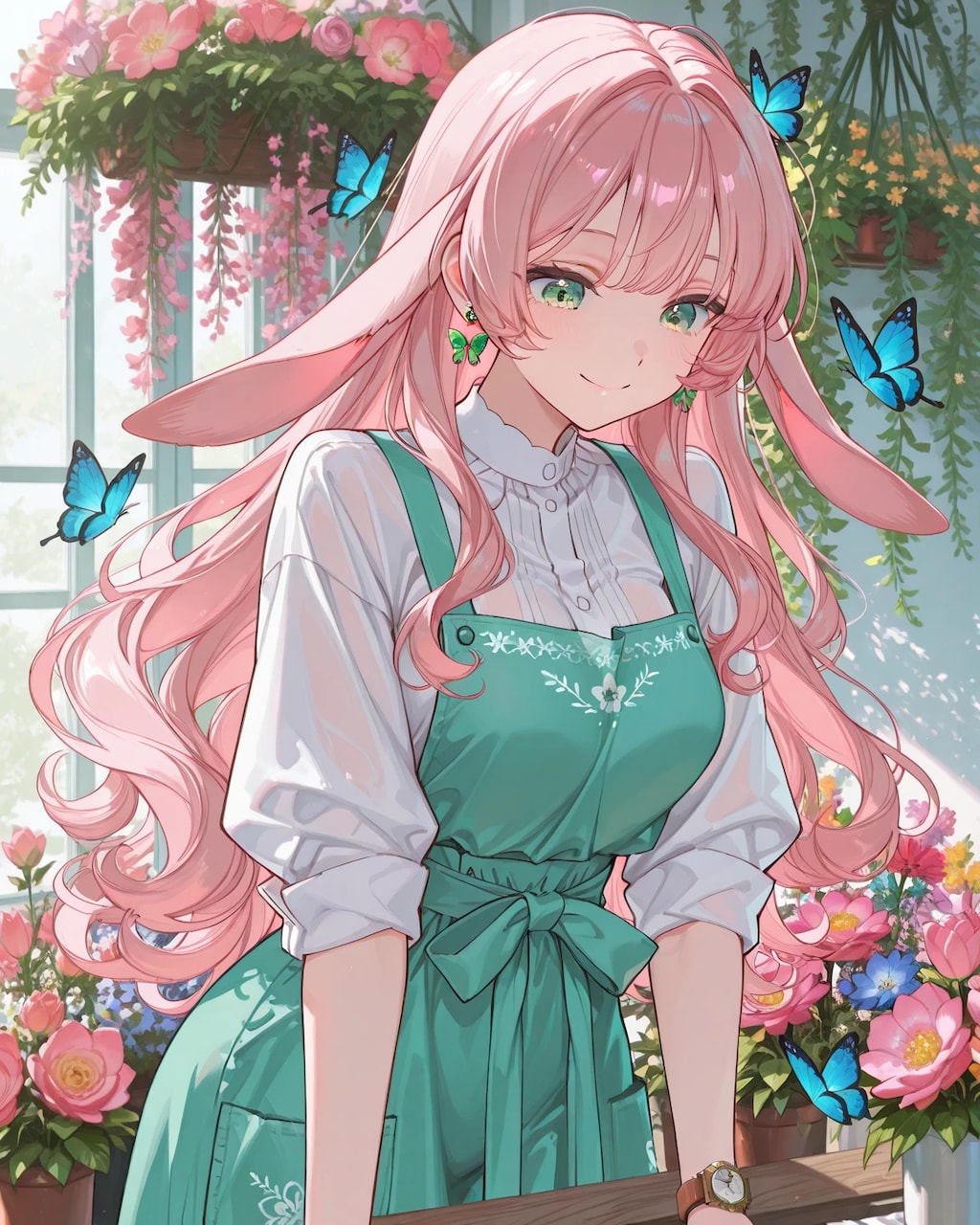 ロップイヤー×花屋さん