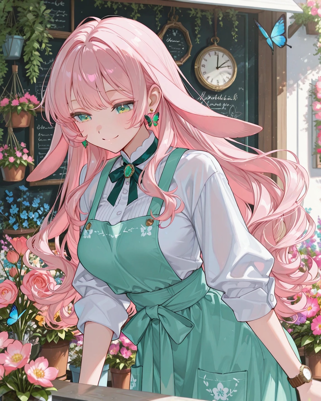 ロップイヤー×花屋さん
