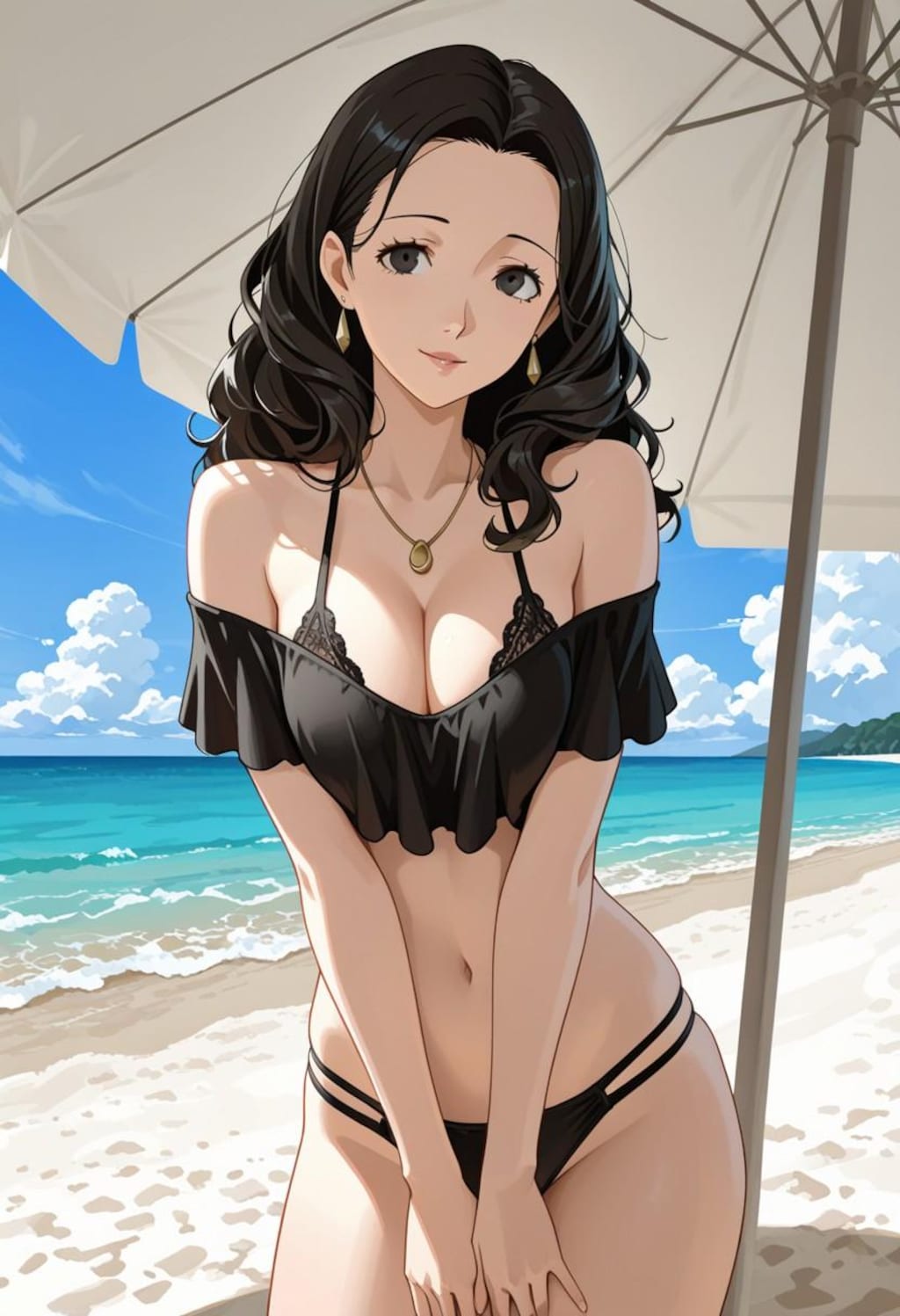 海辺でひとり。