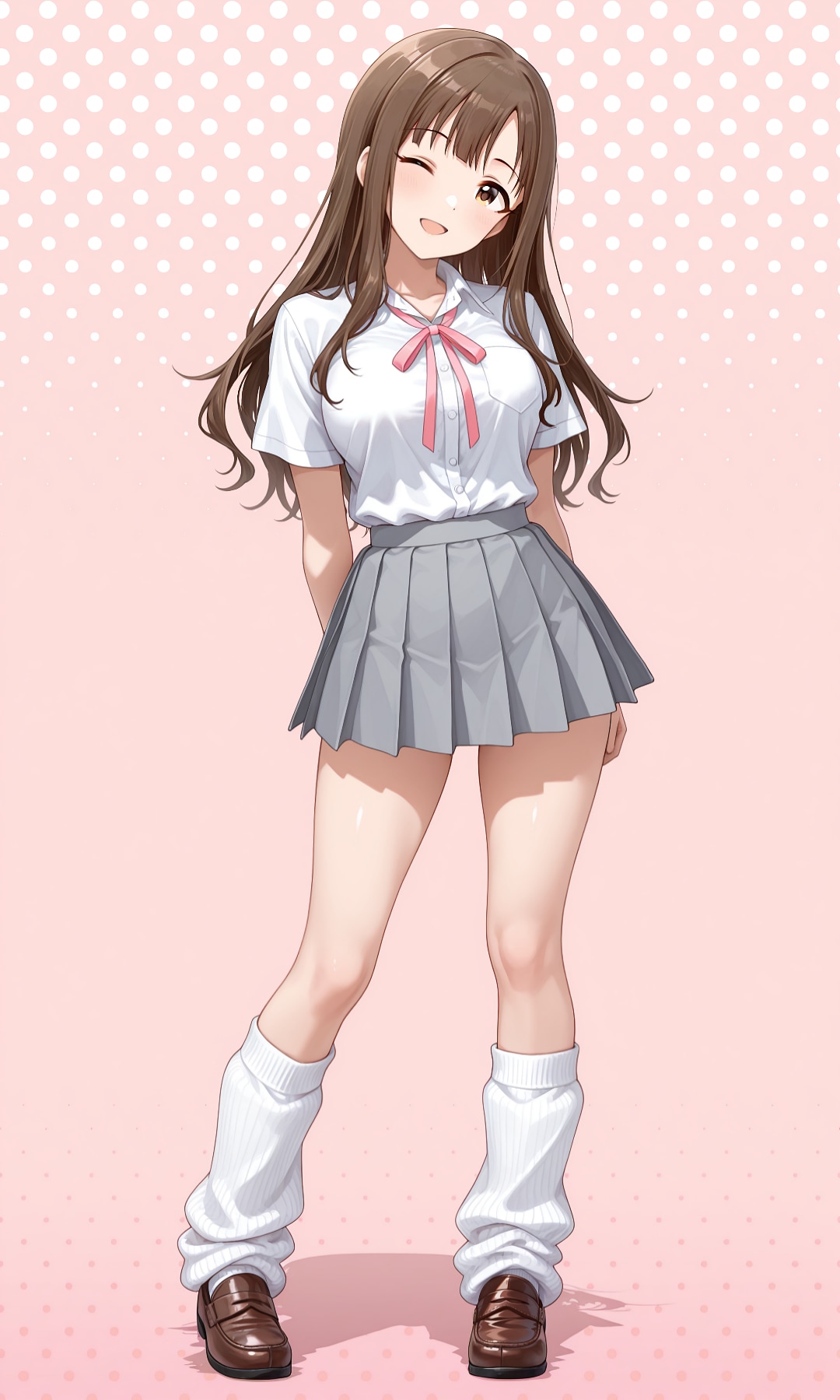 ゆかりとみくのミニスカ制服＆ルーズソックス