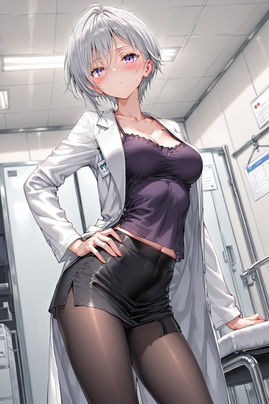 (1229)銀髪ちゃん白衣