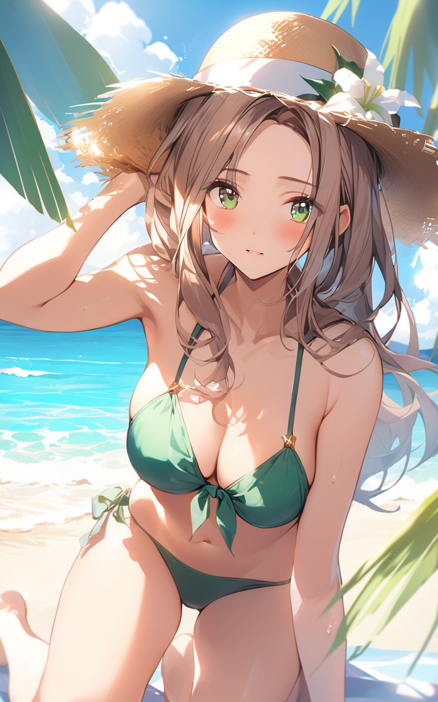 緑ビキニのお姉さん