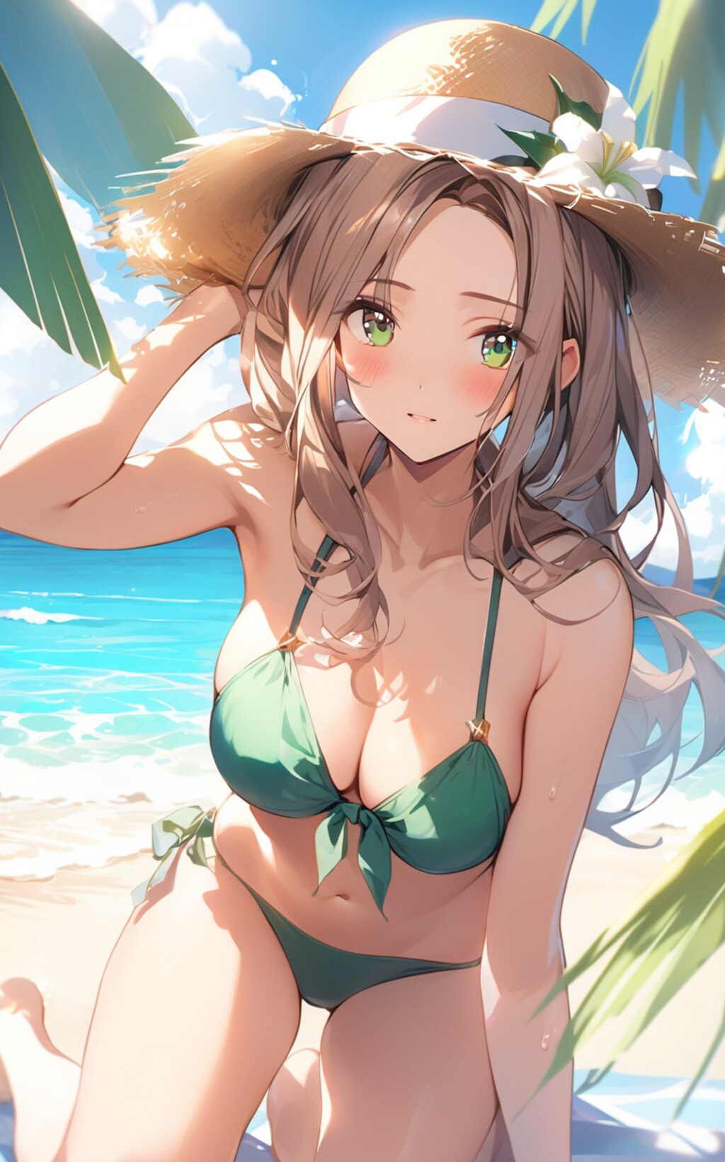 緑ビキニのお姉さん