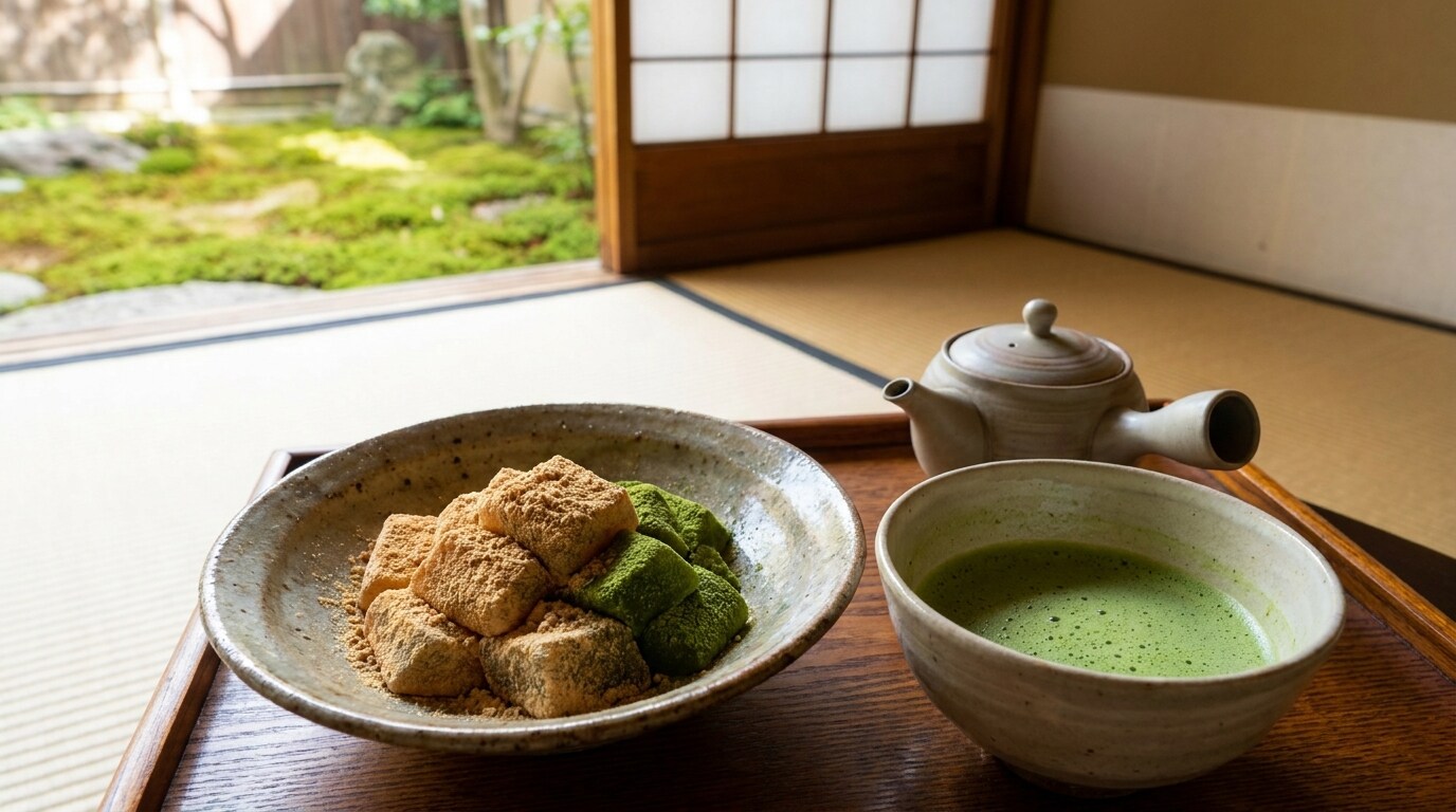 デザートのわらび餅