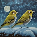White-eyes in winter night (1) 5枚目