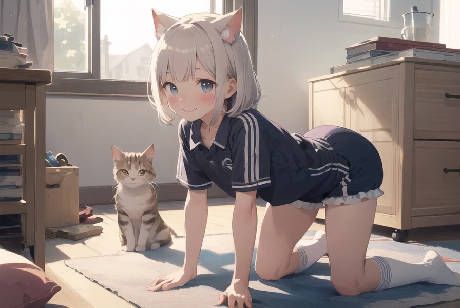 猫と体操少女 : 2023.12.18