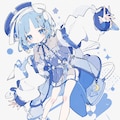 青い女の子 4枚目