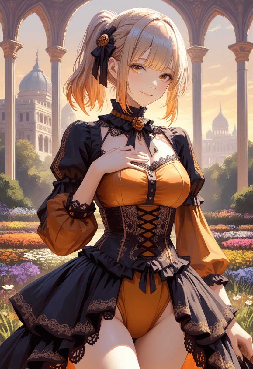 クラシカルドレス姿の美少女