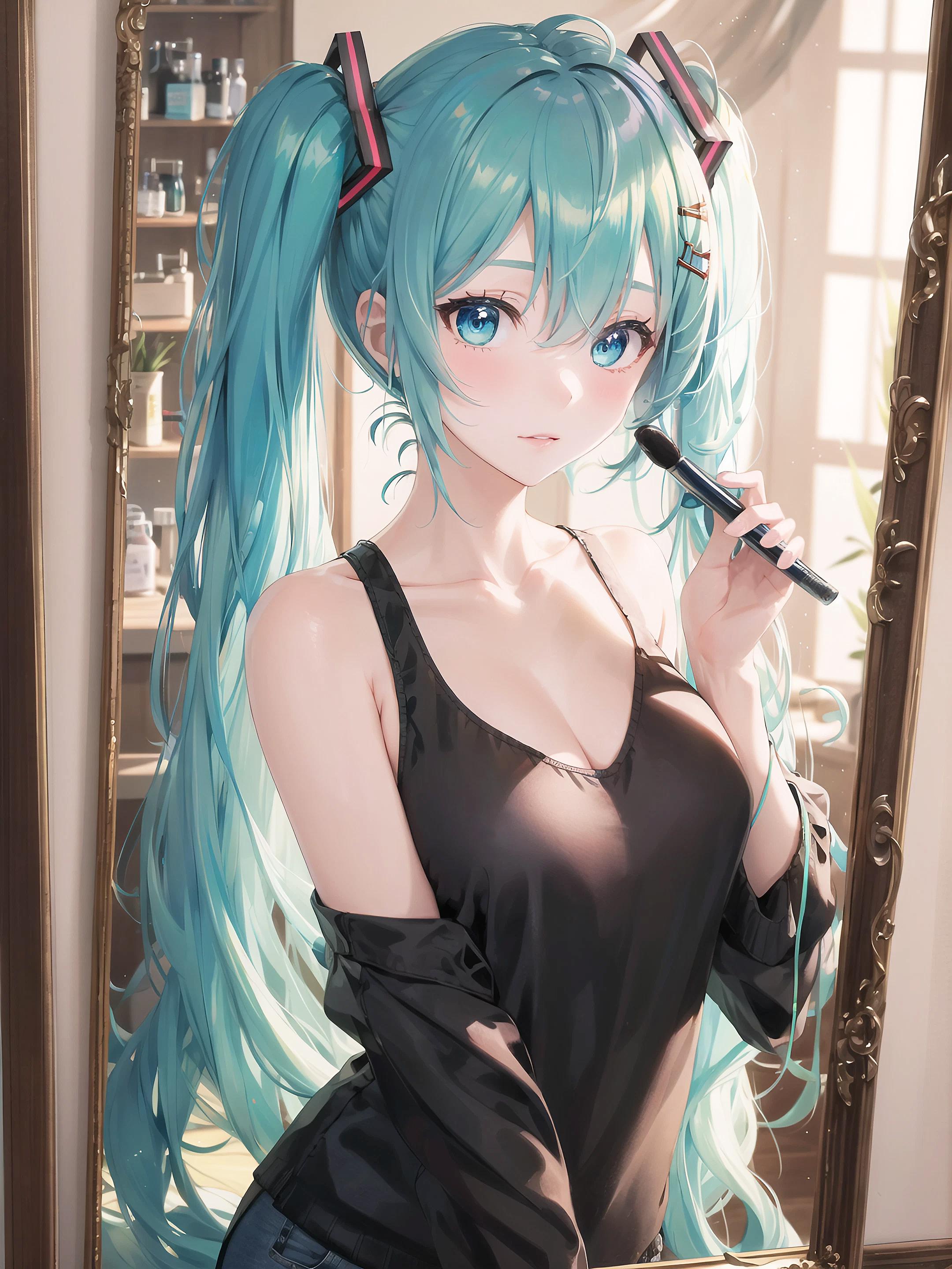 初音ミク メイク オフショルダー Miku VOCALOID ツインテール