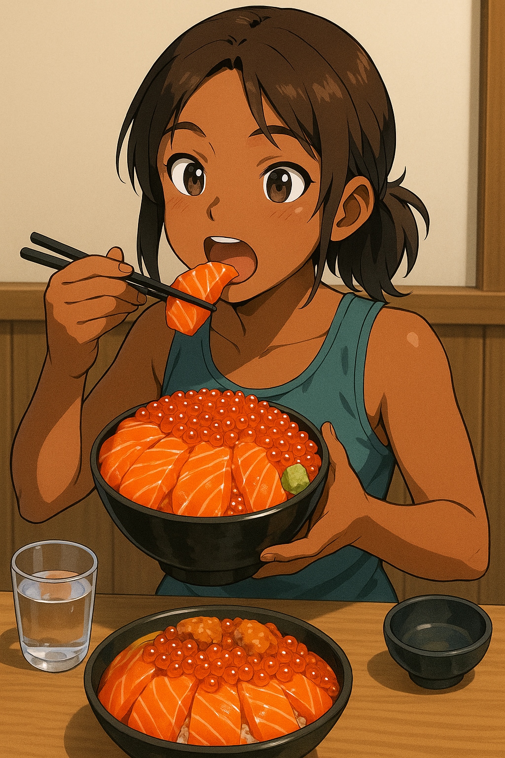 たっぷりサーモン親子丼