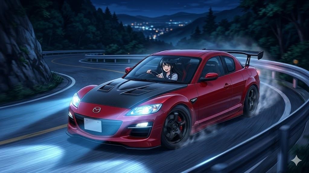 RX-8で峠を攻める詩帆ちゃん