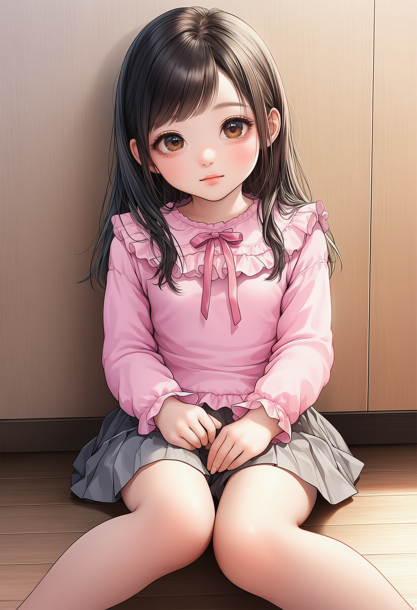 ピンクのシャツの女の子（うちのこ）