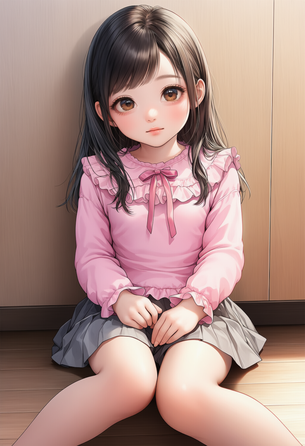 ピンクのシャツの女の子（うちのこ）