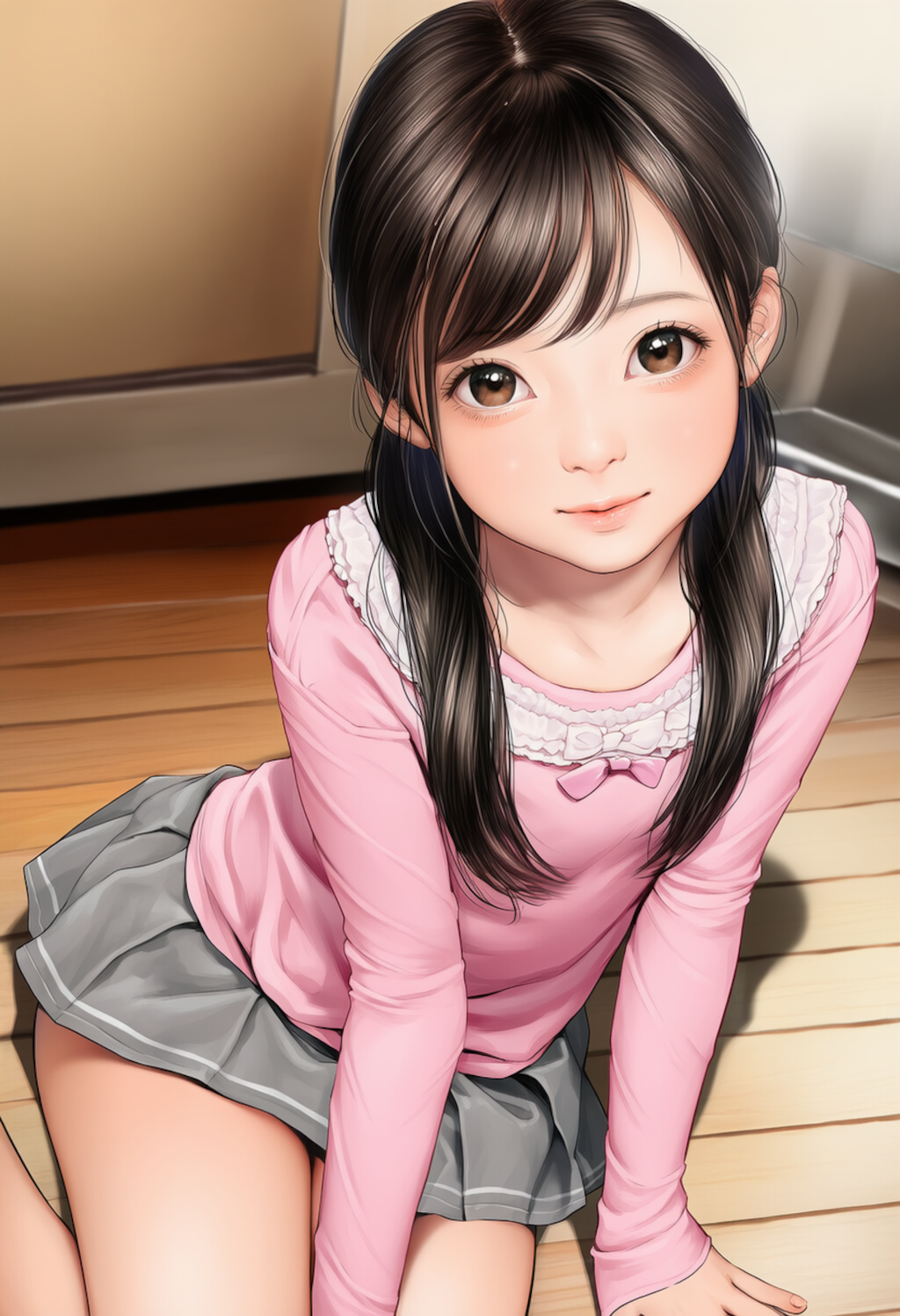 ピンクのシャツの女の子（うちのこ）