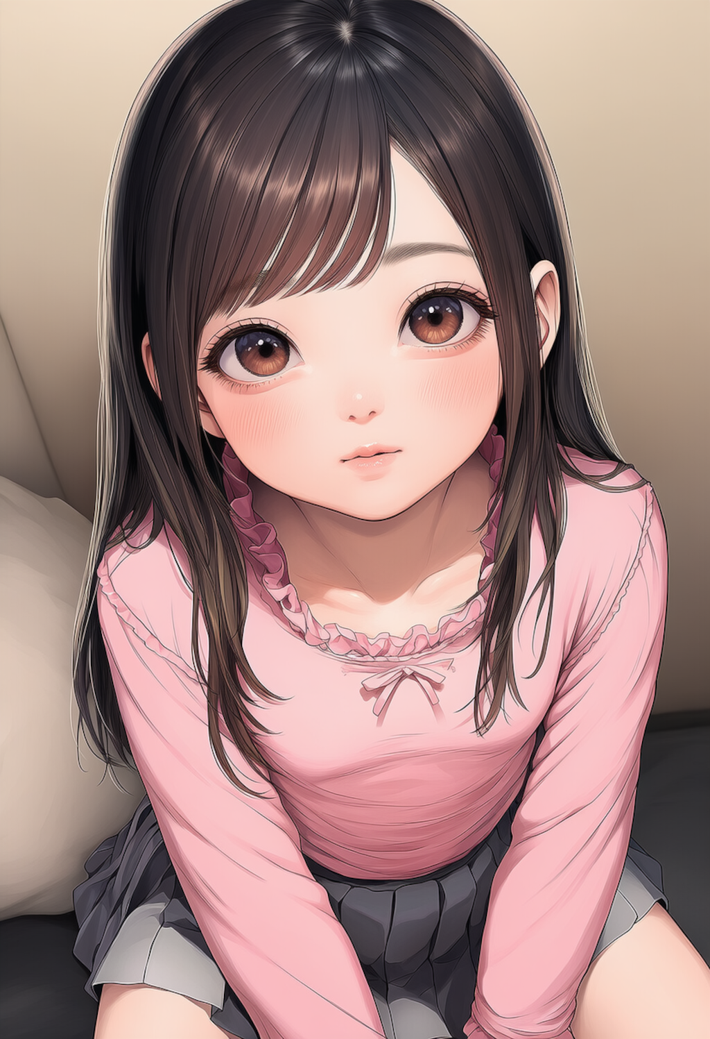 ピンクのシャツの女の子（うちのこ）